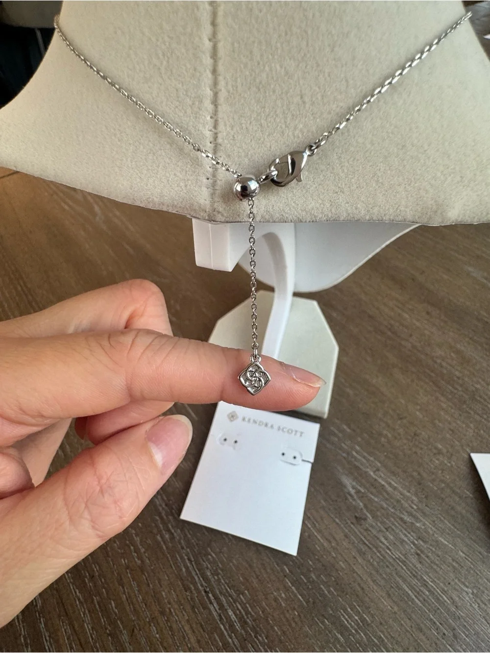 Kendra Scott Silver Soccer Ball Pendant Necklace 18” long - Picture 4 of 4